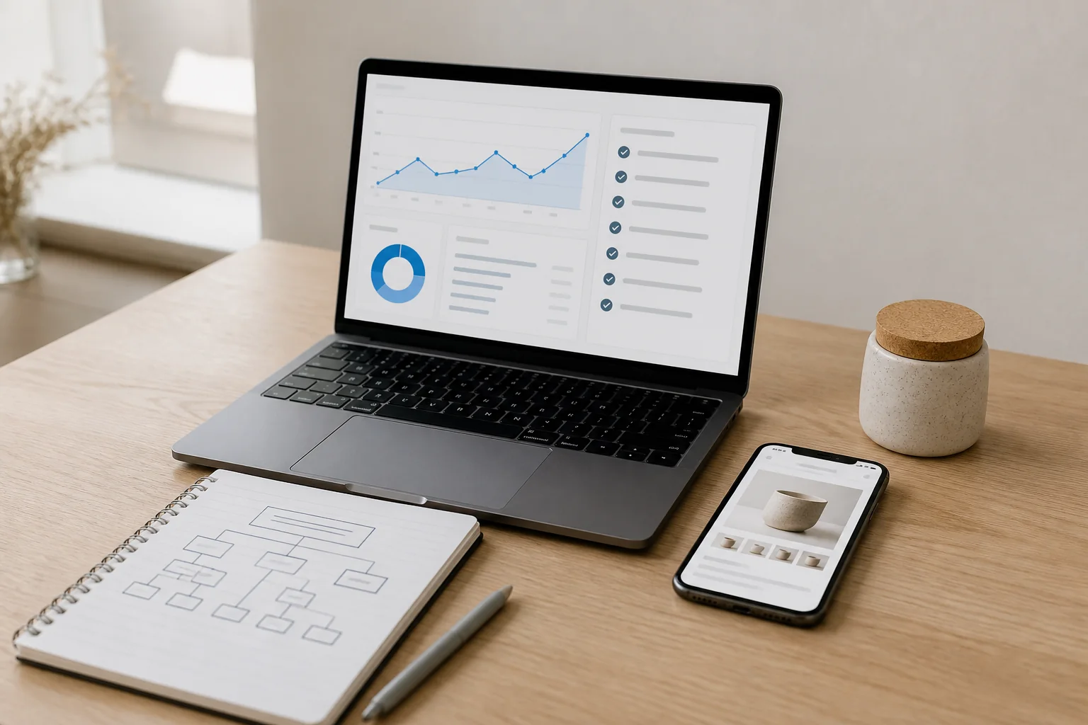 Shopify SEO analizės ir svetainės struktūros darbo vieta